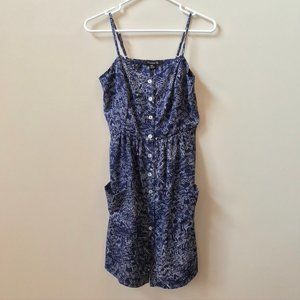 Navy Print Summer Dress